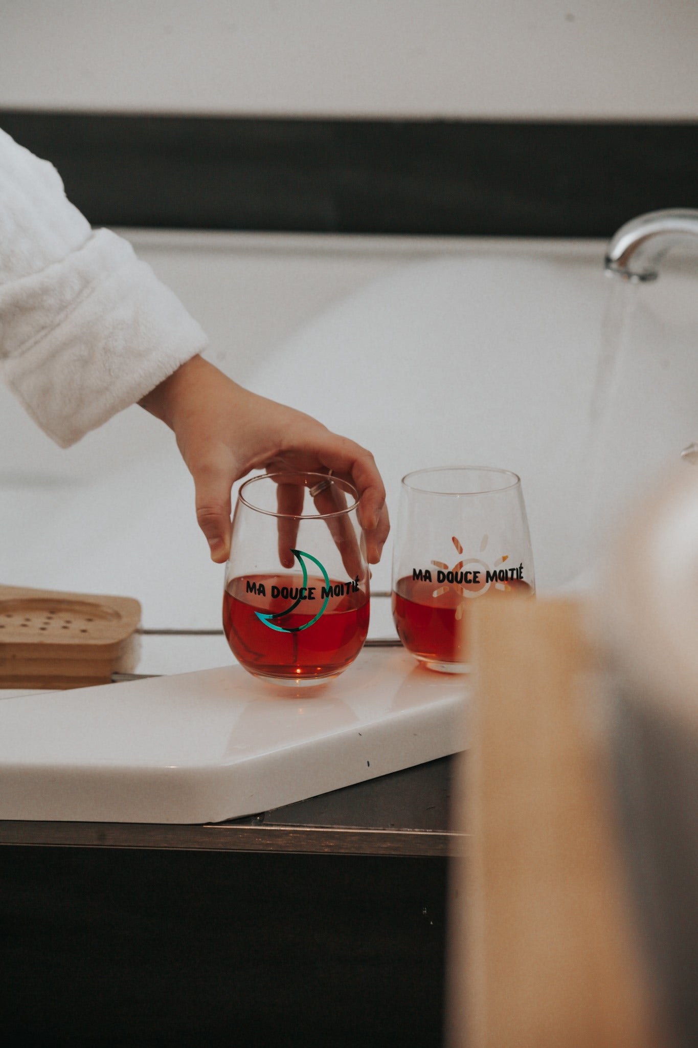 Autocollant Ma douce moitié Lune/Soleil