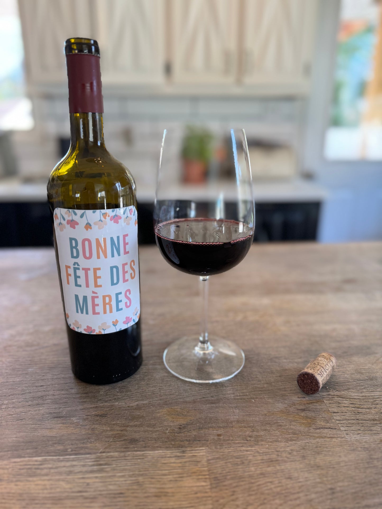 Étiquette à vin- Spécial fête des mères