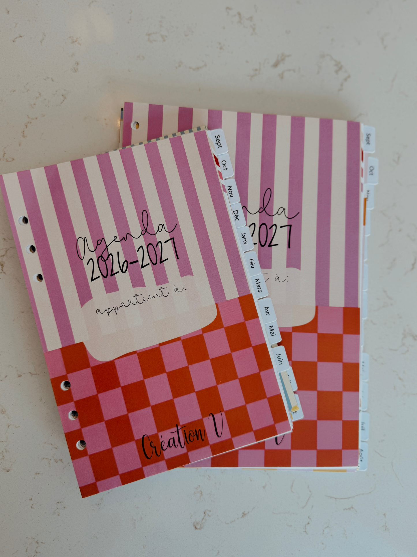 PRÉCOMMADE-Feuilles-recharges pour agenda complète 26-27 - Disponible en petit & grand