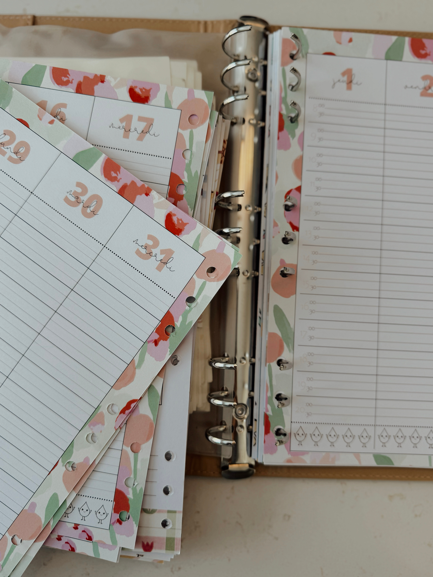 PRÉCOMMADE-Feuilles-recharges pour agenda complète 26-27 - Disponible en petit & grand