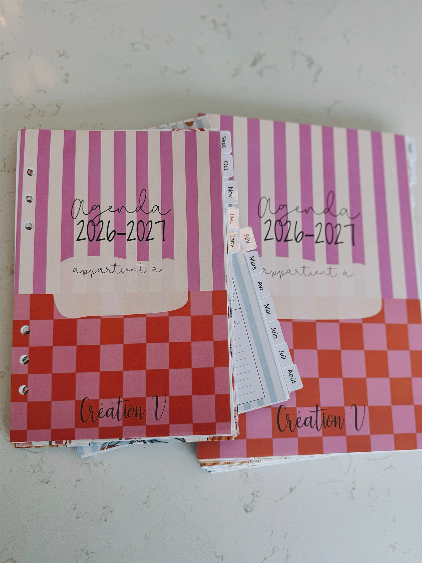 PRÉCOMMADE-Feuilles-recharges pour agenda complète 26-27 - Disponible en petit & grand