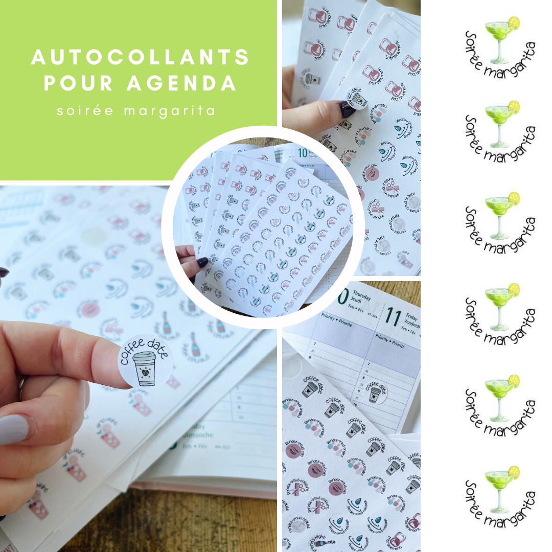 Autocollants pour agenda - Soirée margarita