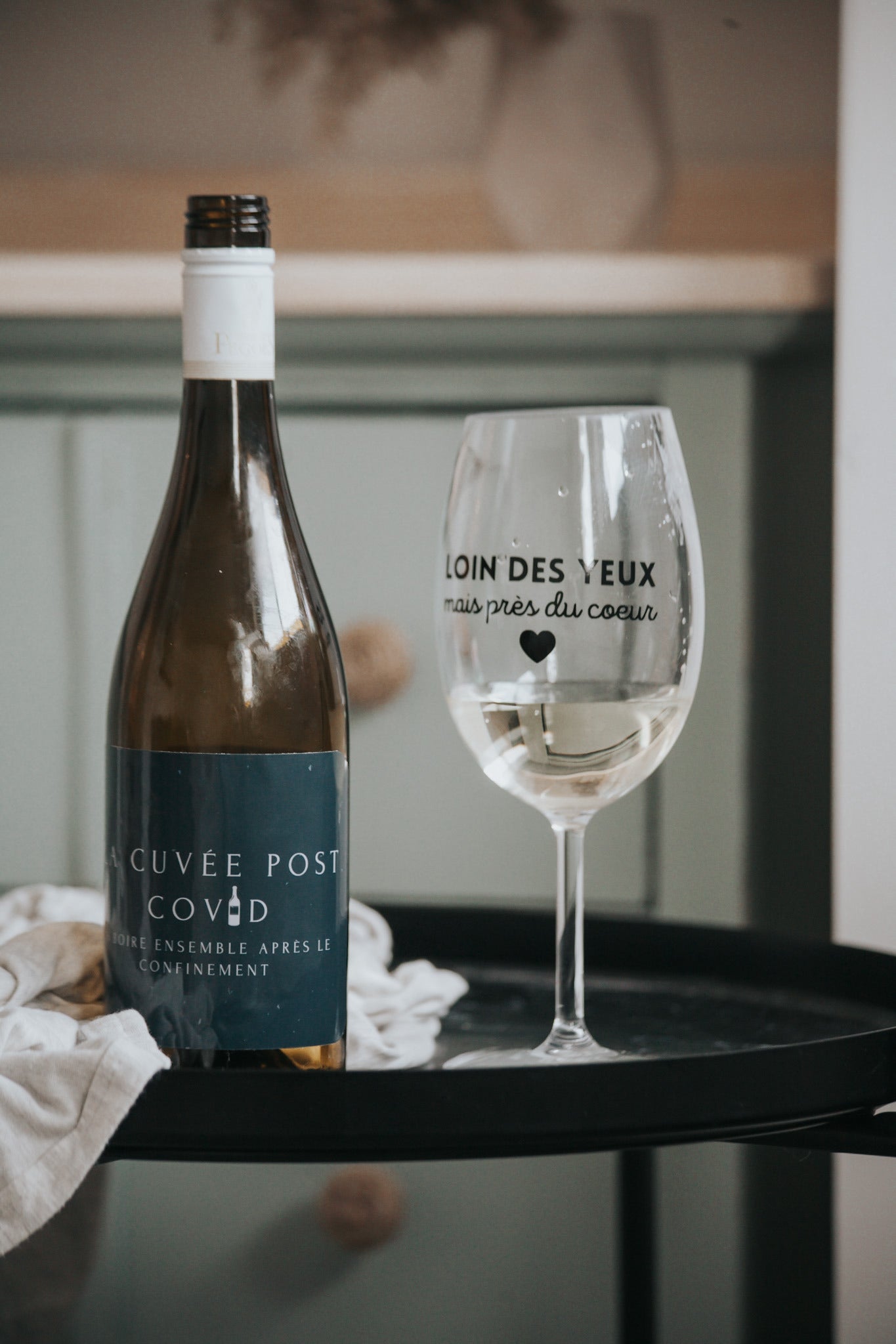 Étiquette à vin Post covid Navy