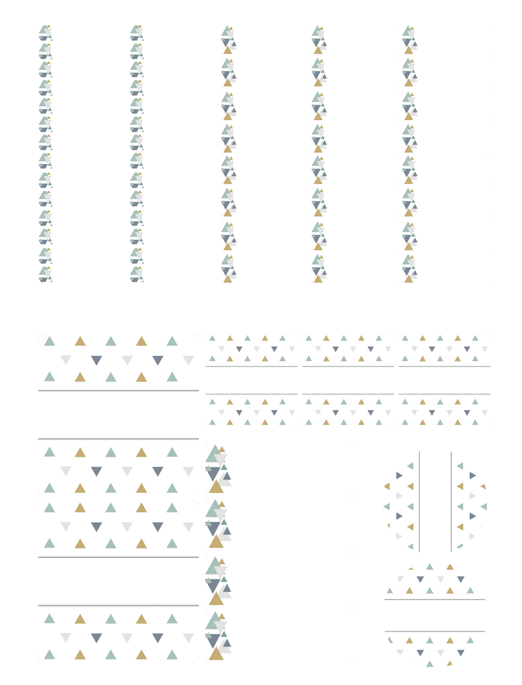 Étiquette scolaire/garderie triangle bleu