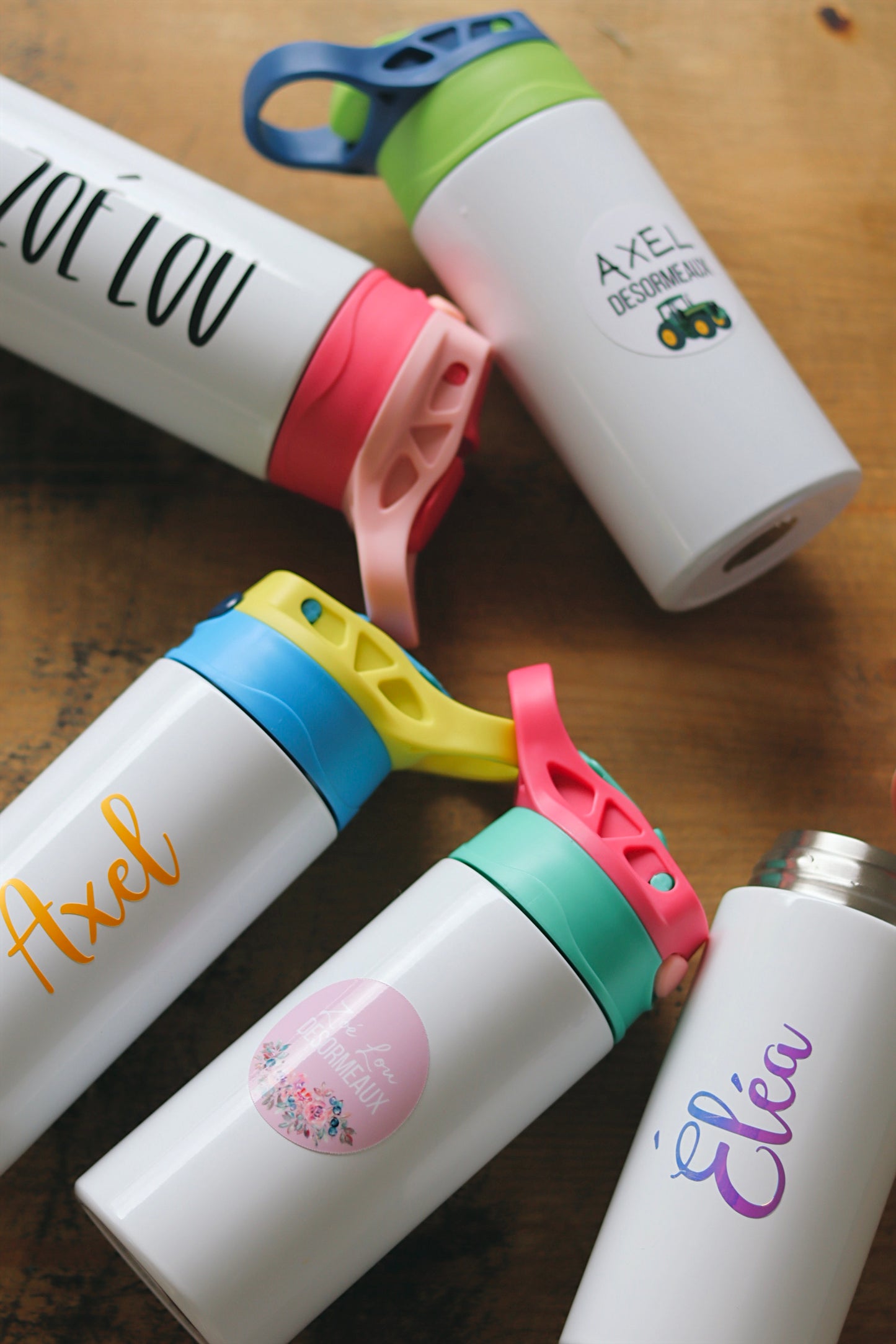 Bouteille d'eau THERMOS pour enfant personnalisée- PLUSIEURS COULEURS -OPTIONS