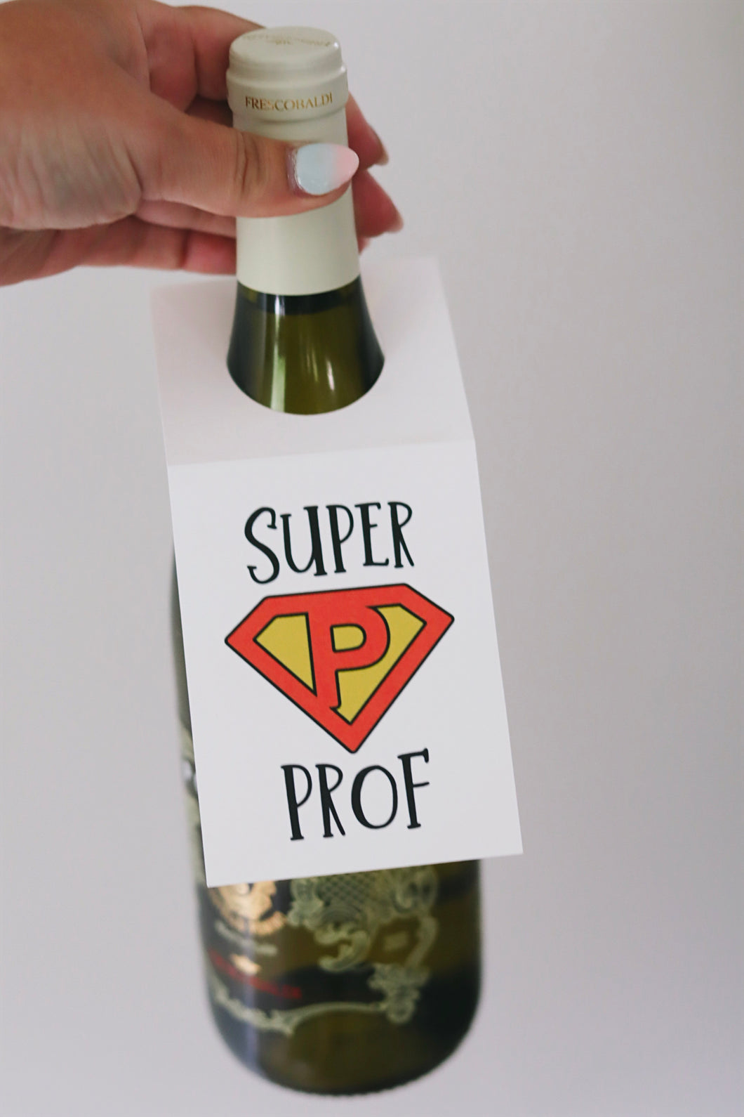 Étiquette cadeau bouteille de vin - Super prof