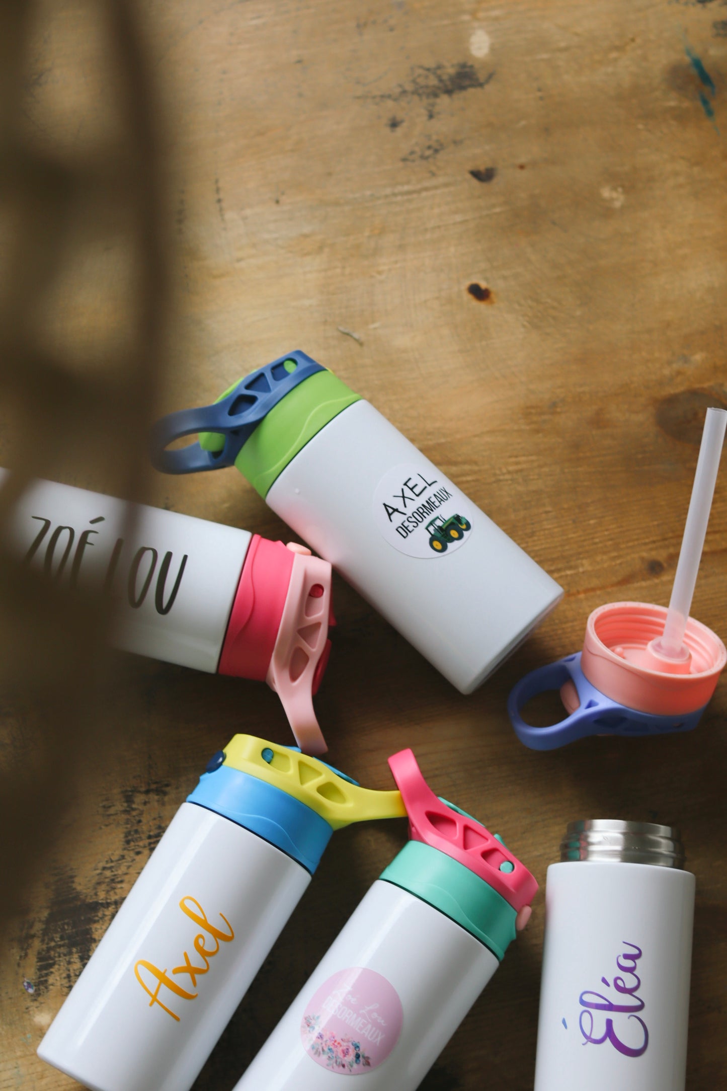 Bouteille d'eau THERMOS pour enfant personnalisée- PLUSIEURS COULEURS -OPTIONS