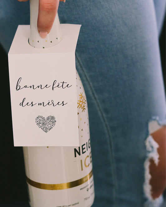 Étiquette cadeau bouteille de vin - Bonne fête des mères