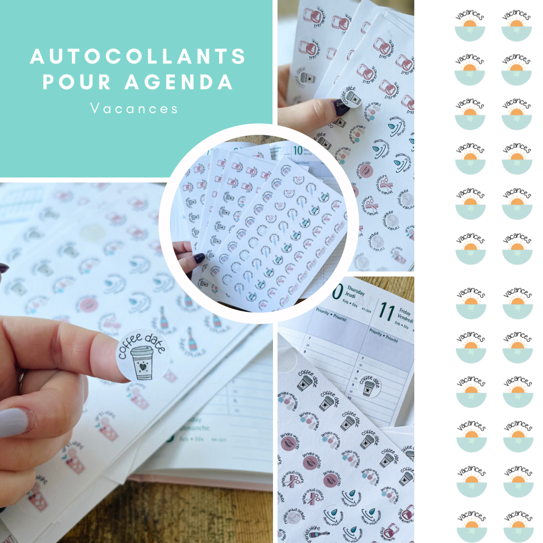 Autocollants pour agenda - Vacances