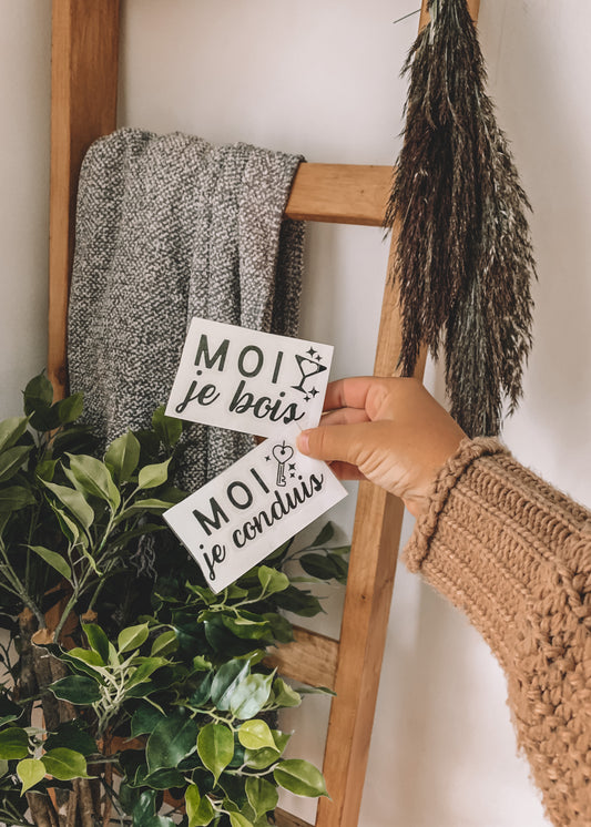 Autocollant DUO Moi je bois/conduis