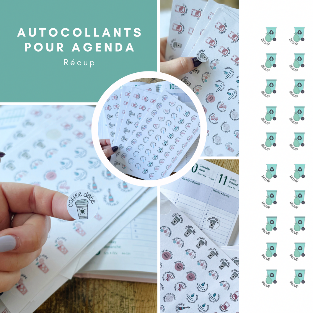 Autocollants pour agenda -Récup