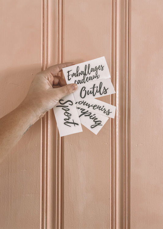 Autocollant Bac rangement