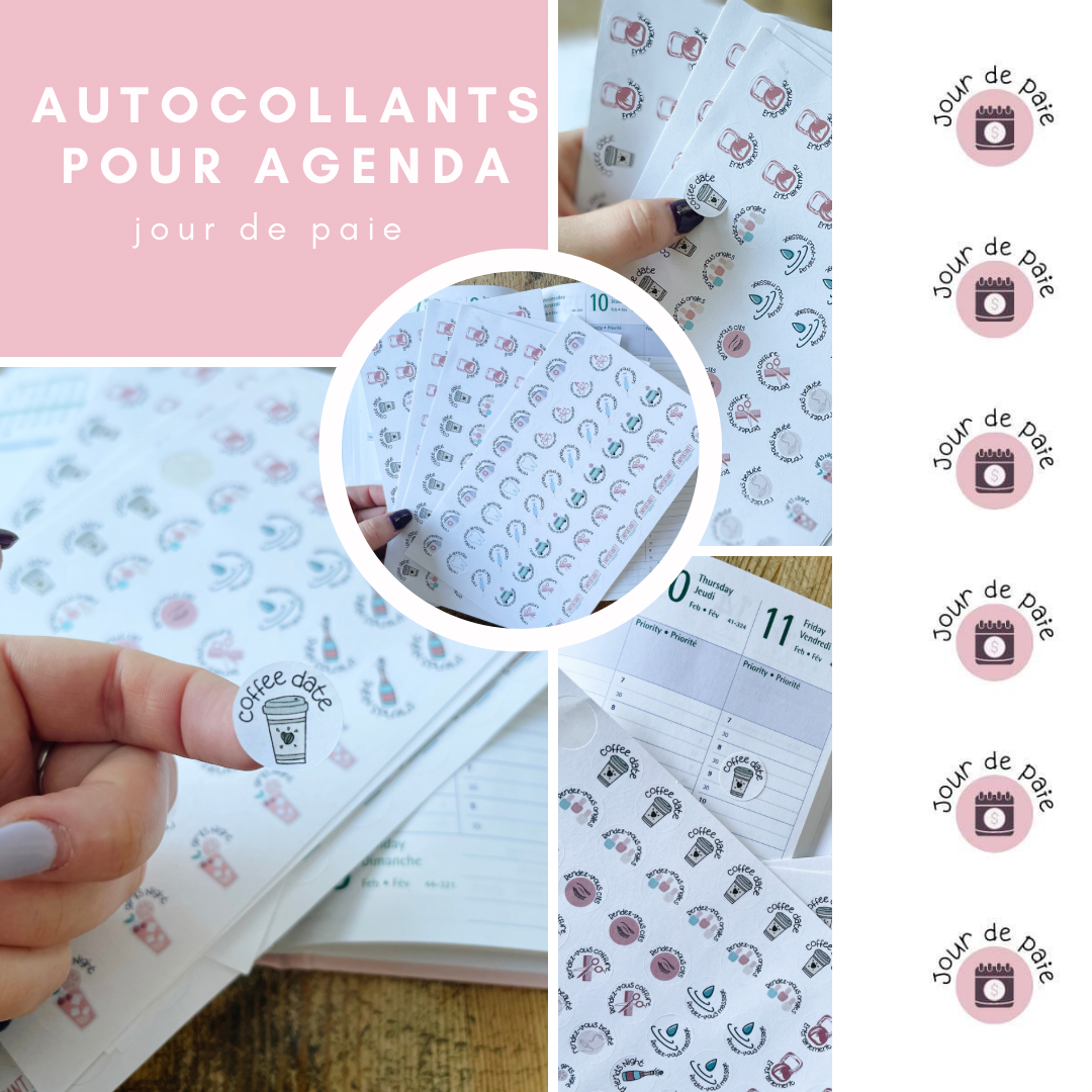 Autocollants pour agenda -Jour de paie